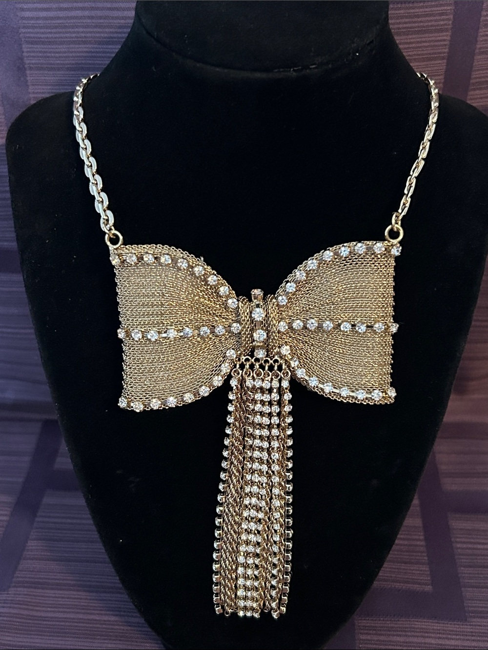 Betsey Johnson Gold Bow necklace